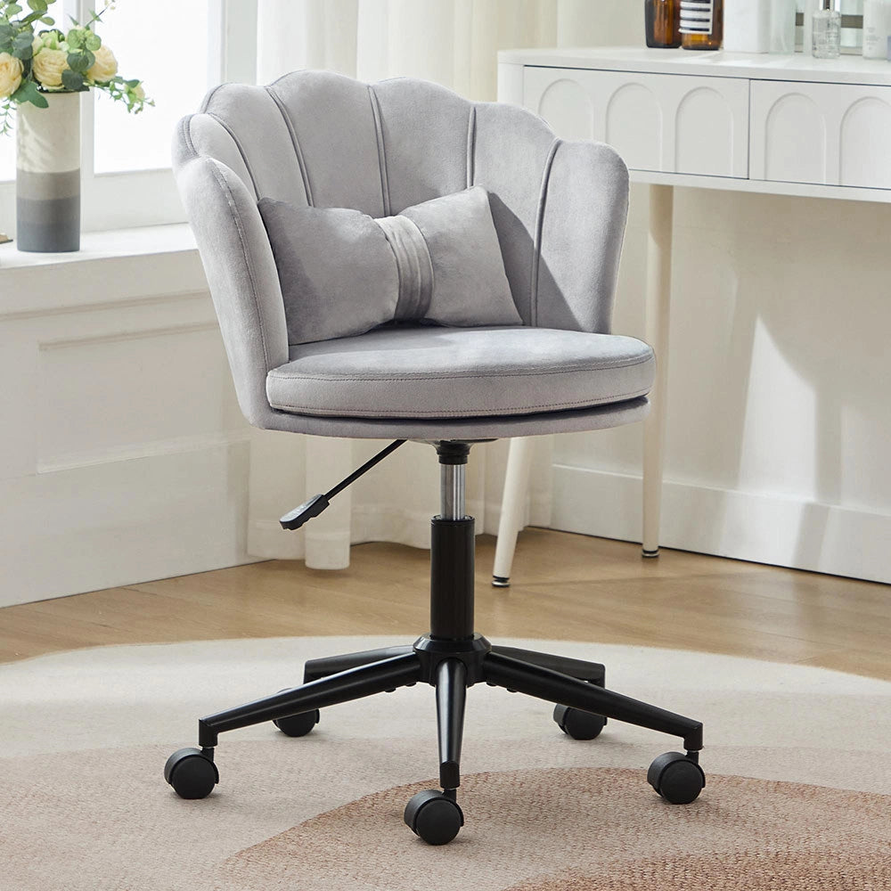 Sgabello Trucco - Xylo - 60??65??130 cm - Schienale a Petalo Grigio