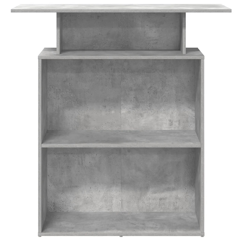 Banco Reception | Scrivania | Tavolo da Ufficio Grigio Cemento 100x40x104 cm Legno Multistrato