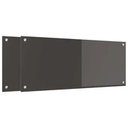 Set di 2 paraschizzi da cucina resistenti al calore 100 x 40 cm design moderno e pratico in vetro temperato grigio scuro 02_0056247