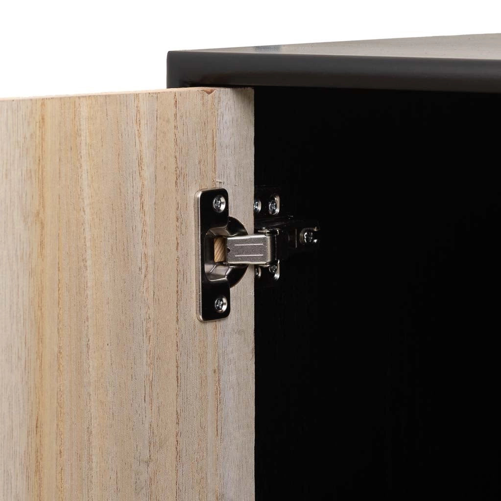 Mobile da ingresso in legno e metallo con 1 anta e 3 cassetti marrone 80x34x80