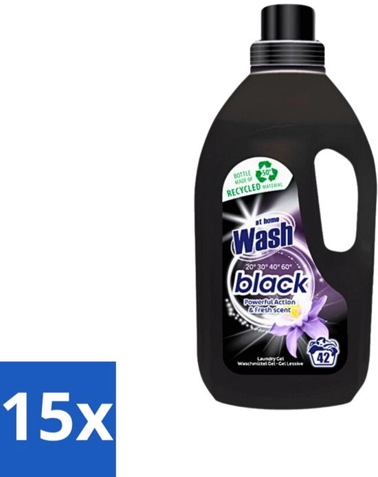15 x Lavaggio a Casa - Lavanda - Detersivo - Nero Lavanda - Profumo Fresco - 42 Lavaggi - Detersivo Nero - Tessuti Scuri - Conservazione della Colore - Profumo Fresco - Detersivo Nero