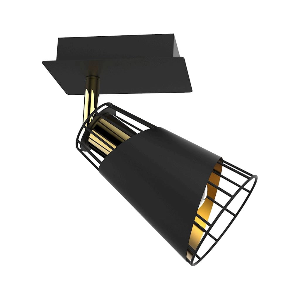 Applique Milagro RICK nero oro metallo E14 40W ML5565