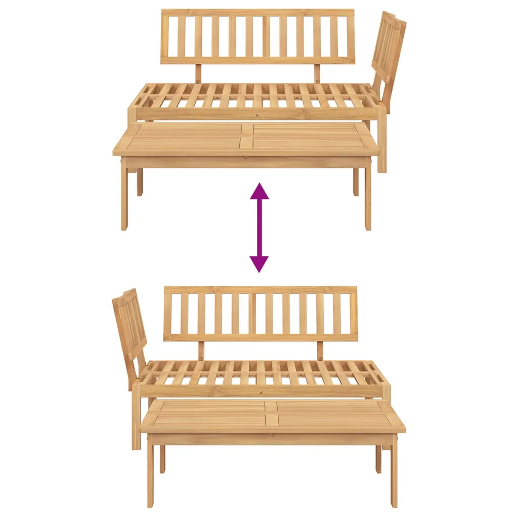 Set Divani Pallet da Giardino 2pz in Legno Massello di Acacia