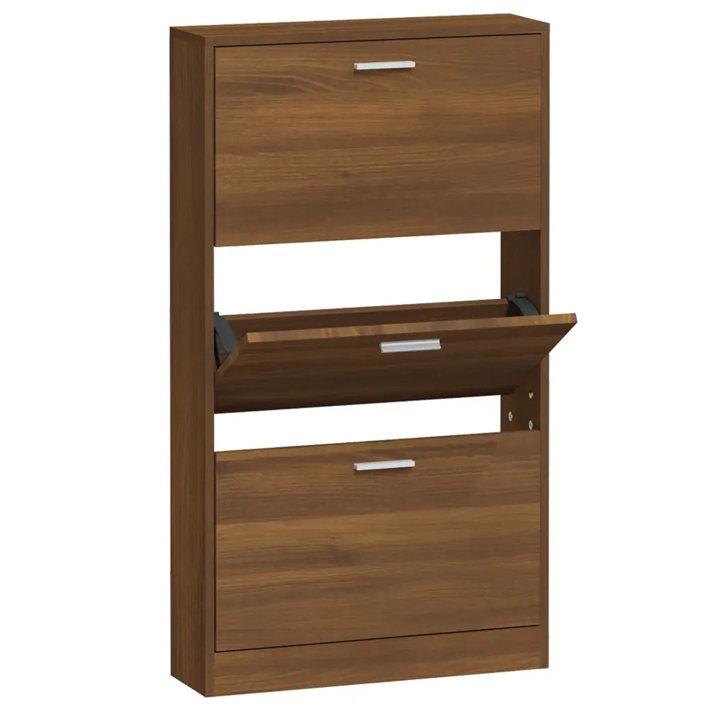 Scarpiera | Mobile per scarpe Rovere Marrone 59x17x108 cm in Legno Multistrato
