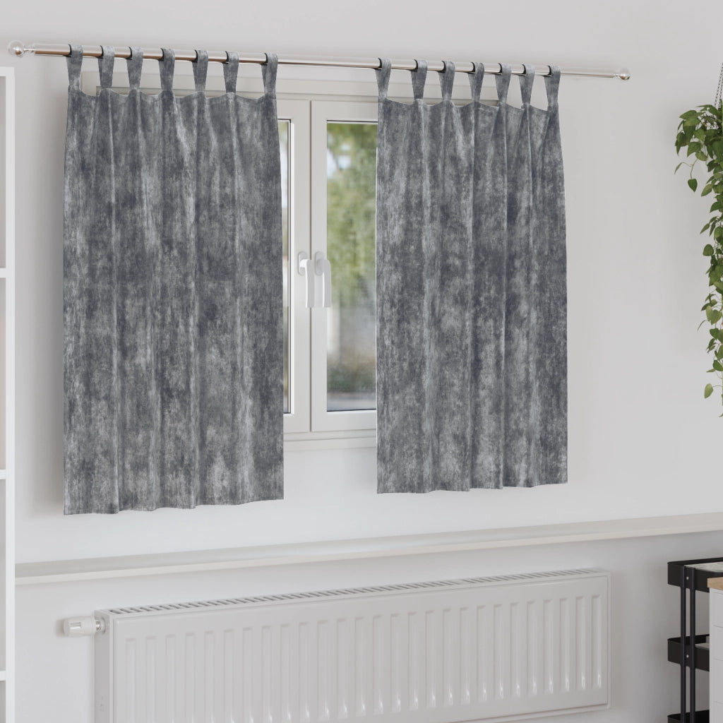 Tende 2 pezzi con Occhielli Grigio 140x140 cm