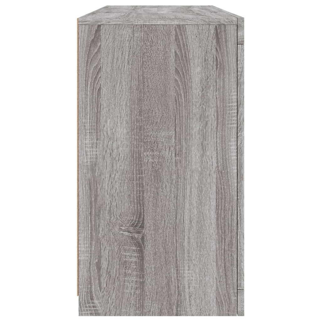 Buffet credenza cassettiera armadio mobile contenitore organizer per cucina soggiorno salotto con luci LED Sonoma 142,5 x 37 x 67 cm grigio 02_0030052