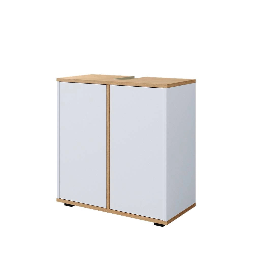 Vicco Mobile sottolavabo per bagno Bianco/Artisan 60 x 62 cm con 2 porte