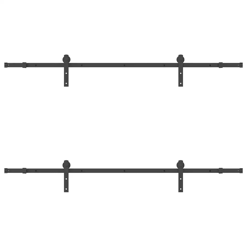 Kit di Binari per Porte Scorrevoli 213,5 cm Acciaio Nero