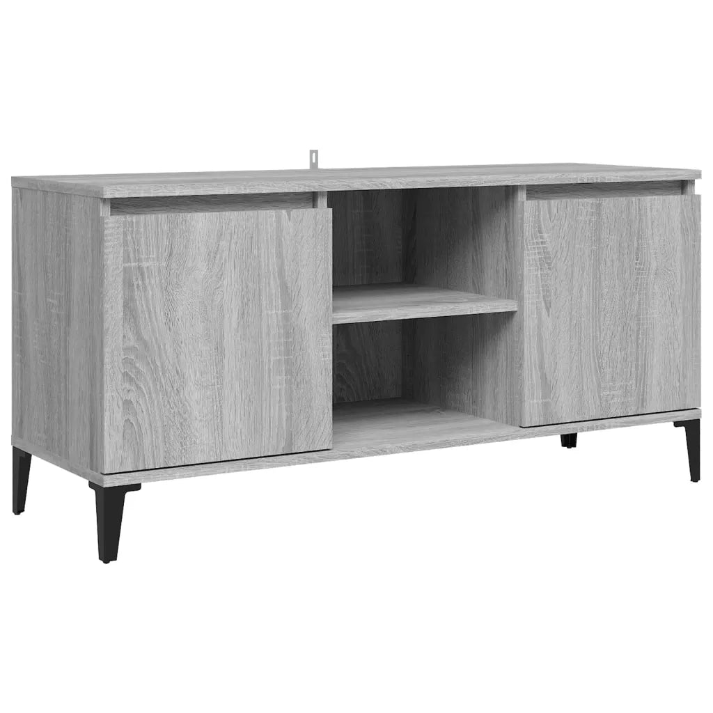 Mobile TV con Gambe in Metallo Grigio Sonoma 103,5x35x50 cm 813162