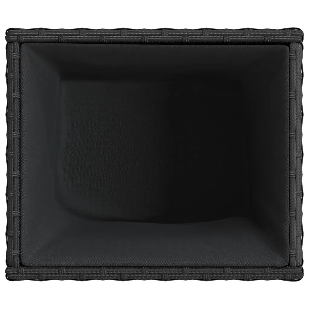 Fioriera | Cassetta per fiori | Vaso da Giardino Nera 36x30x32 cm in Polyrattan