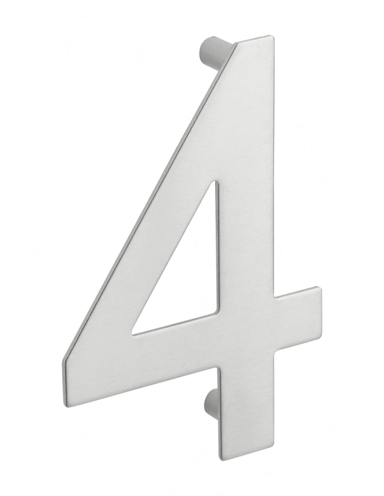 Numero civico 4 in acciaio inox 304, altezza 100 mm, con distanziatori – THIRARD