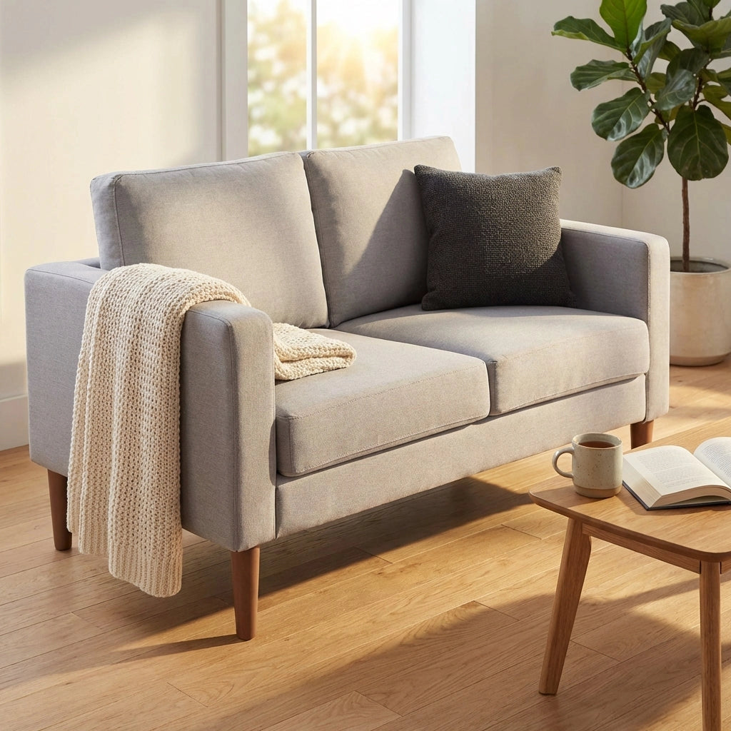 Divano 2 posti Scandinavo in Tessuto cm 124x73x82 - MANU