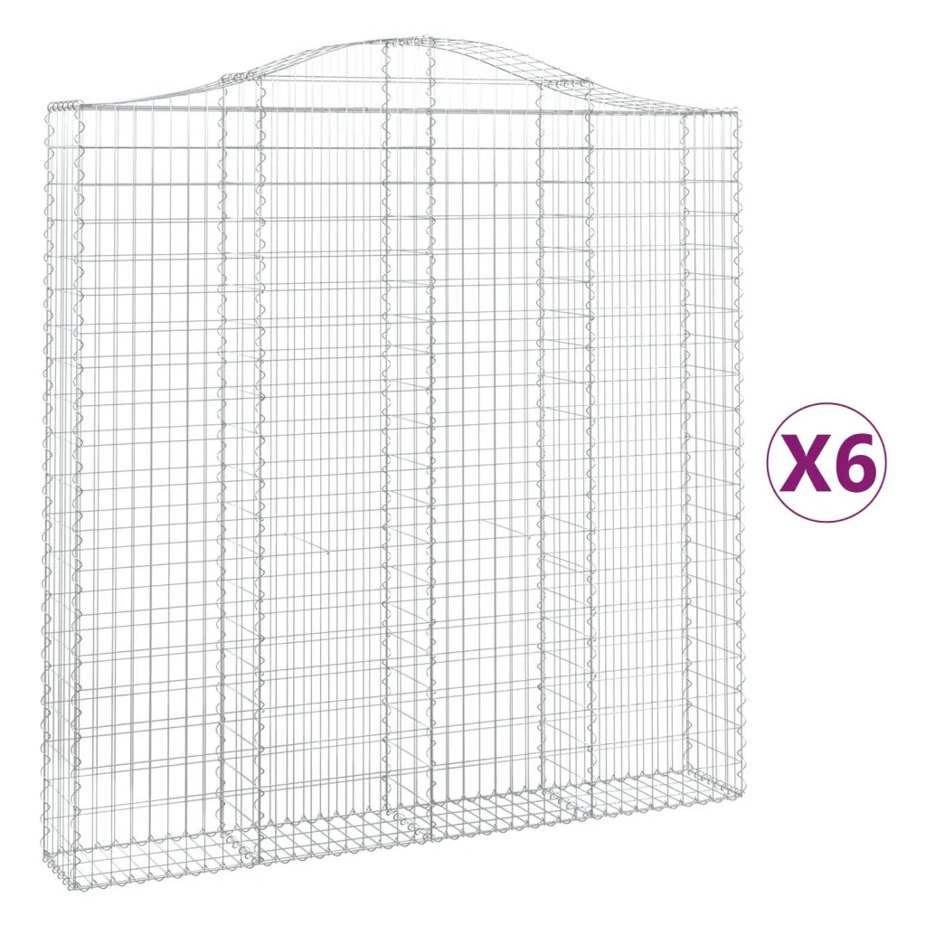 Cesti Gabbioni ad Arco 6 pz 200x30x200/220 cm Ferro Zincato 3145539
