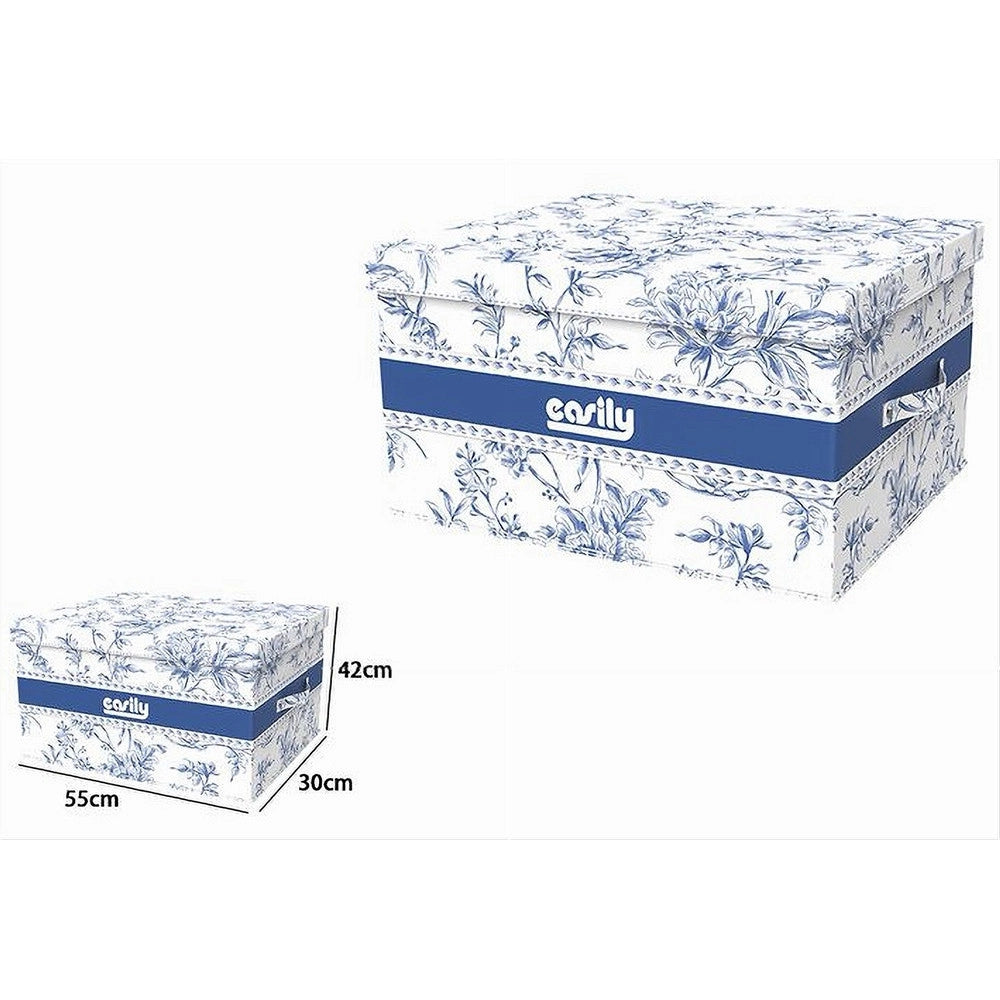 Trade Shop - Box Portatutto Scatola Salvaspazio Contenitore Organizer 55x42x30cm Fantasia 87323 -