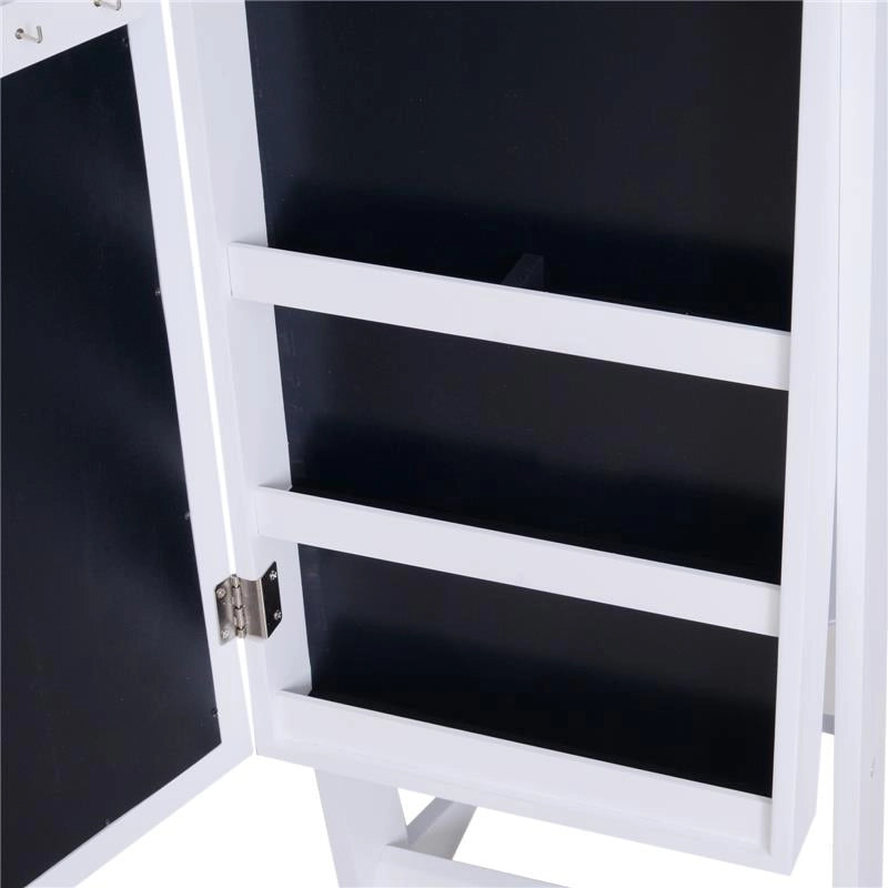 ARMADIO PORTAGIOIE CON SPECCHIO REGOLABILE E LUCI LED BIANCO 36X30X136 CM