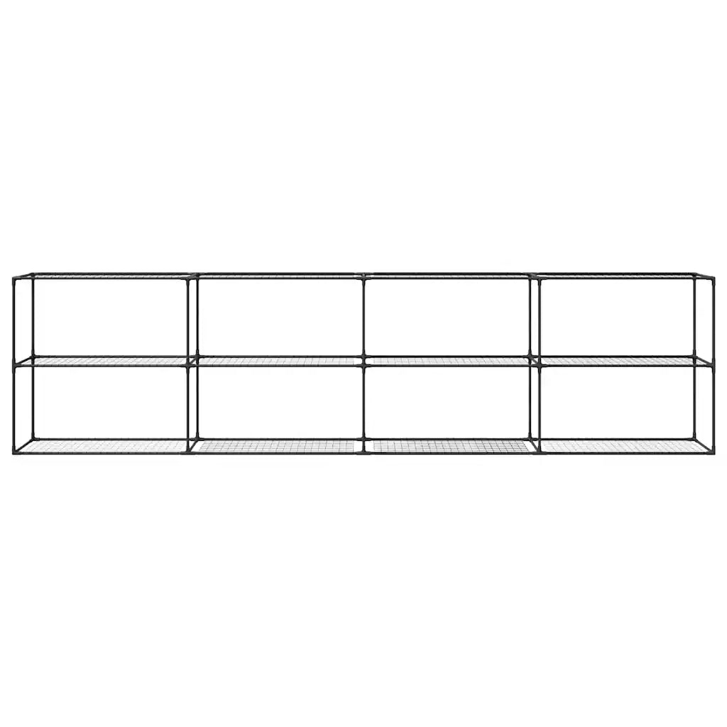 Supporto per piante a 3 livelli Nero 400 x 32 x 104 cm Acciaio