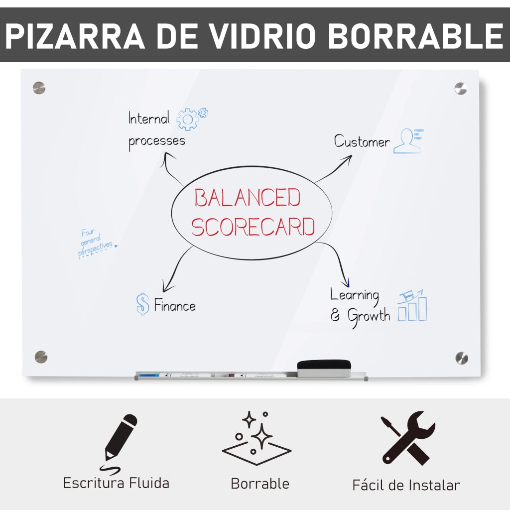 Tavolo da parete in vetro ¨C zephmum ¨C 90x60x0.45 cm bianco
