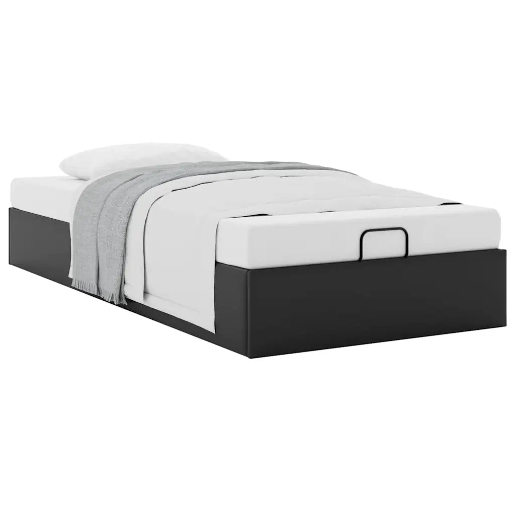 Struttura Letto Pouf senza Materasso Nero 80x200 cm Similpelle 3310769