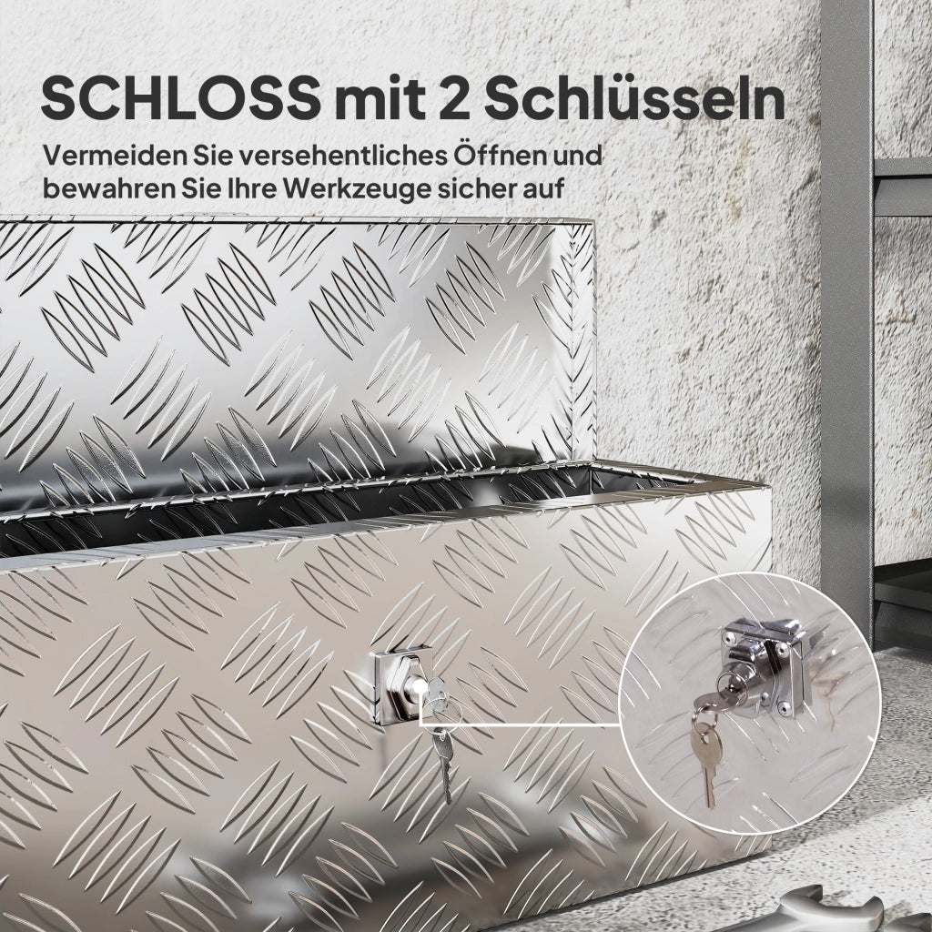 Cassetta di Sicurezza in Alluminio con Serratura e Chiavi ¨C zephmum ¨C 50x15.5x20.5 cm