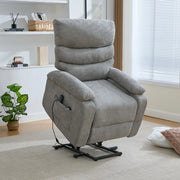 Poltrona Relax Elettrica Alzapersona Massaggiante con Poggiapiedi ¨C MINIMAL ¨C Grigio