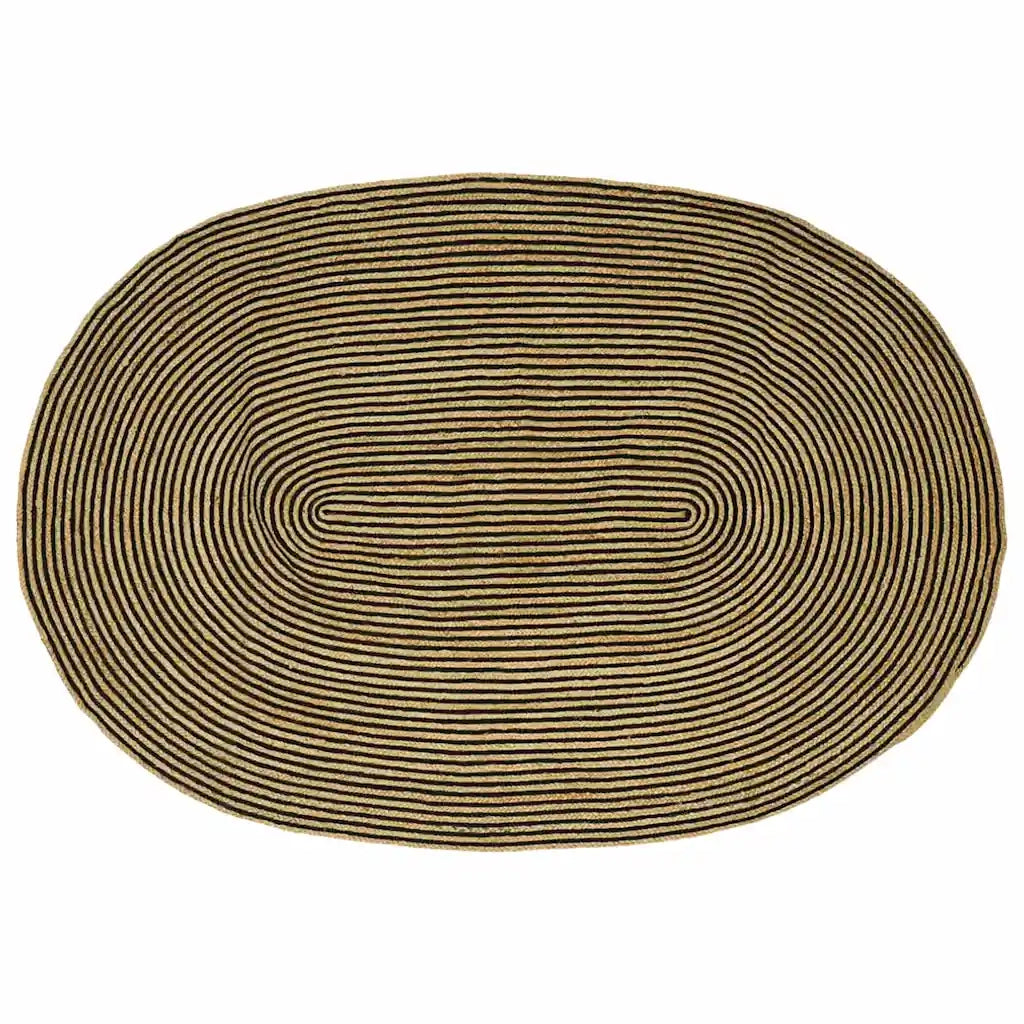 Tappeti per area Naturale e Nero 152 x 245 cm Juta