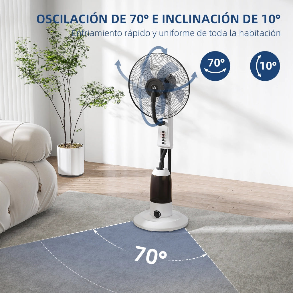 Ventilatore Nebulizzatore Oscillante 90 W ¨C Zephmum ¨C 44,5x120 cm Bianco