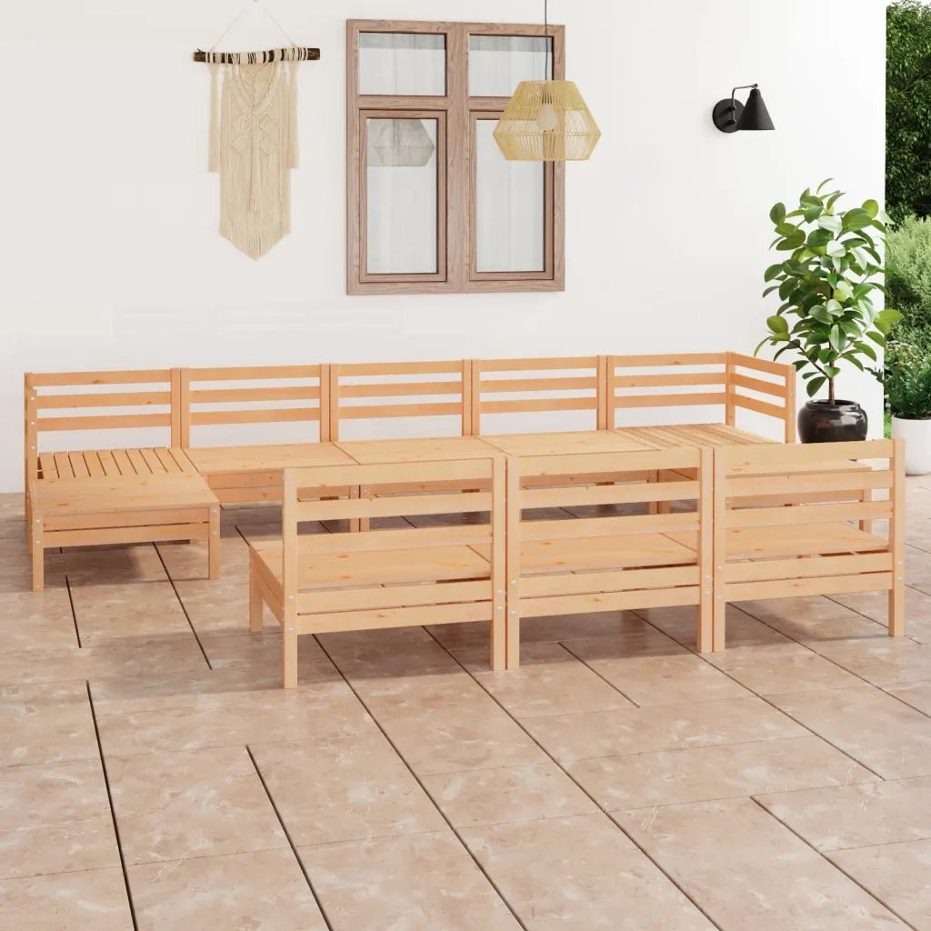 Set Divani da Giardino 10 pz in Legno Massello di Pino cod mxl 40267
