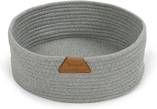Nido per gatti in grigio, corda di cotone morbida, lavabile, per gatti, zona di riposo, zona di sonno, zona di riposo per gatti, zona di riposo per cani, stazione di riposo universale per quattro stagioni, medium.