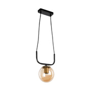 Lampada da soffitto Terena ASZ1422 in metallo nero con 1 portalampada H75xL21