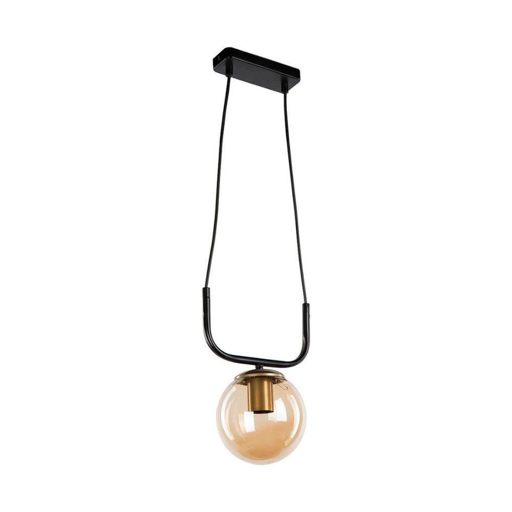 Lampada da soffitto Terena ASZ1422 in metallo nero con 1 portalampada H75xL21