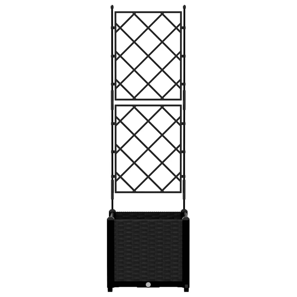 Fioriera da giardino moderna 40 x 40 x 143 cm resistente stile contemporaneo acciaio nero 02_0058534