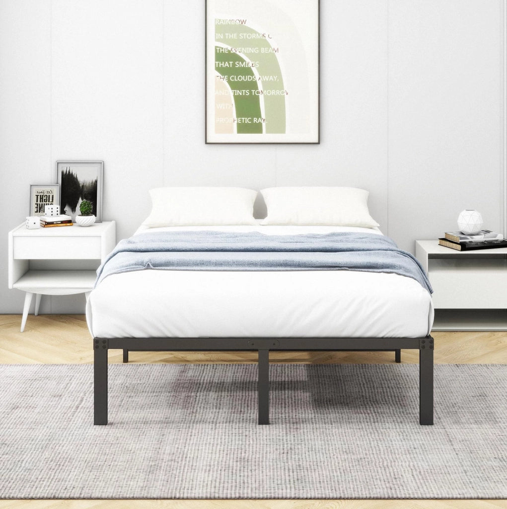 Struttura letto in metallo 120 x 200 cm con doghe; altezza da terra 31 cm; nera