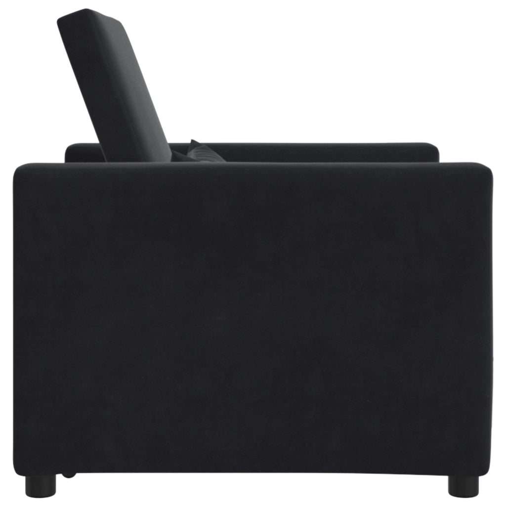 Divano Letto Convertibile 3-in-1 in Velluto Nero