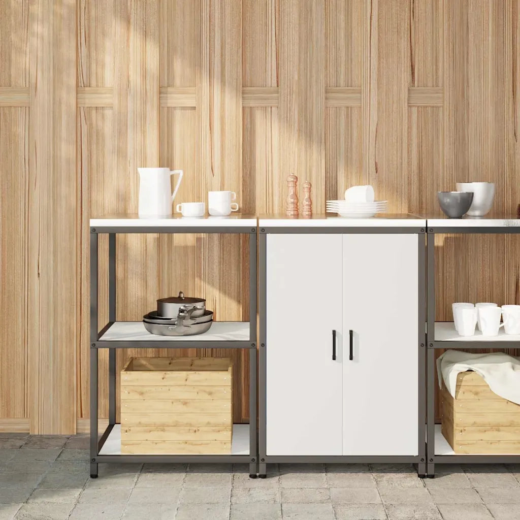 Set di Stoccaggio per Cucina con lo scaffale 2 pcs Bianco