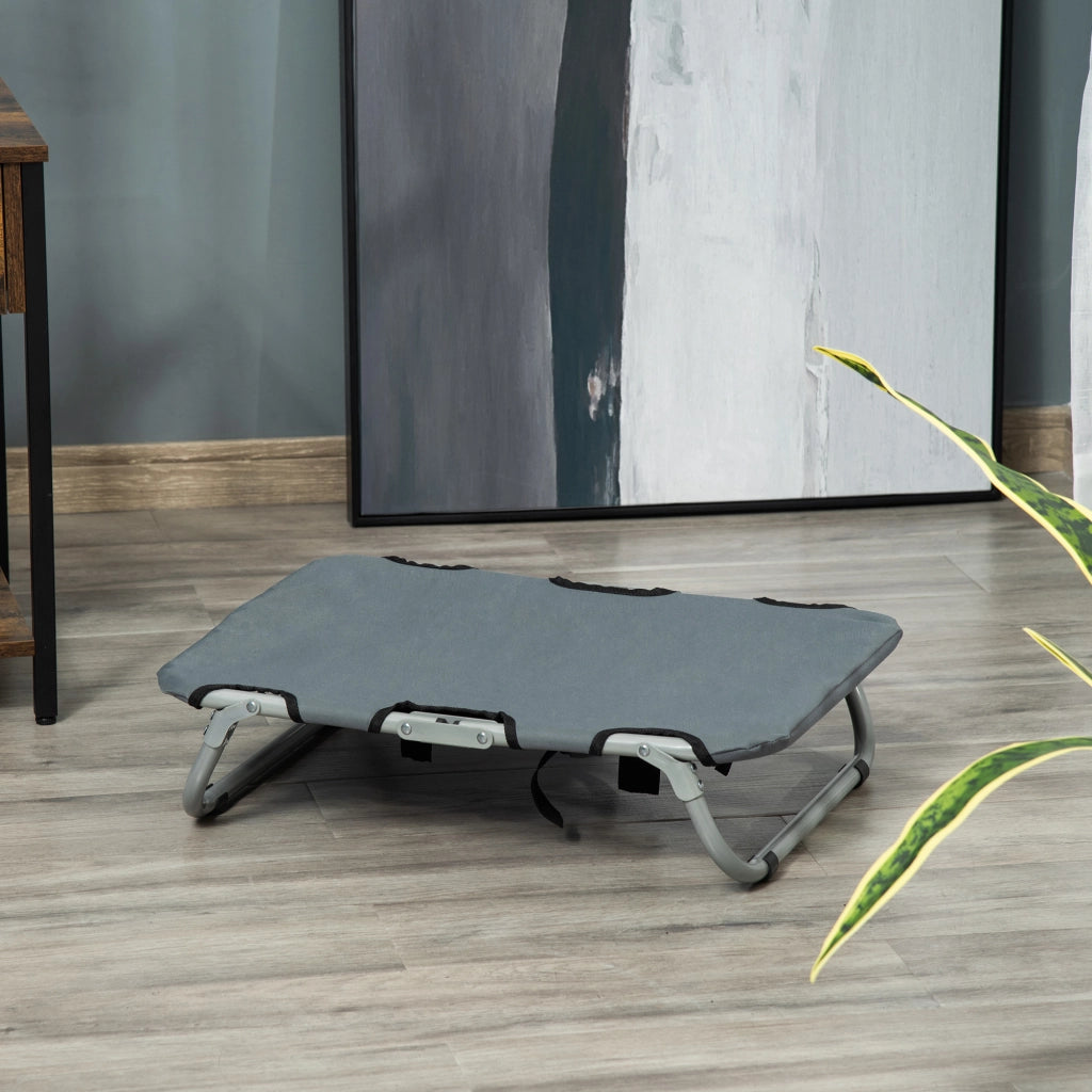 Lettino per Cani Pieghevole in Acciaio e Tessuto ¨C zephmum ¨C Grigio 59x46x15 cm