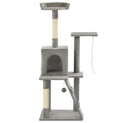 Tiragraffi albero per gatti cuccia per gatti giocattolo peluche sisal 120 cm grigio 3702214