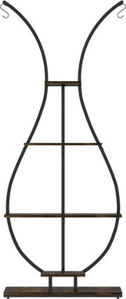 Supporto per piante - 5 livelli - Piante da appendere - Nero metallo - Legno - Forma di vaso - 74x30x181cm - Forma di vaso - Interno