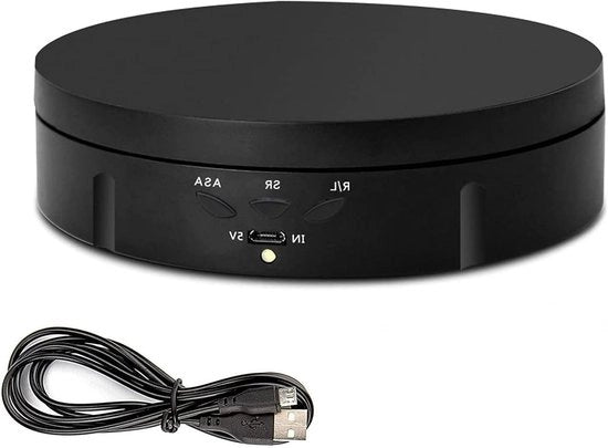 Display standaard rotante per fotografia - Tavola girevole per video live - Piattaforma girevole automatica 14,6 cm - Accessorio fotografico professionale
