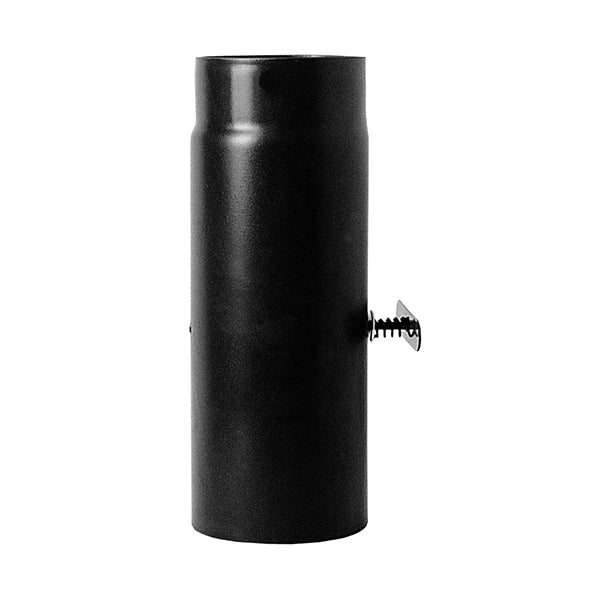 Canna fumaria Tubo 0,25 mt con serranda DN 150  smaltato nero 600 gradi stufa legna CE Made in Italy