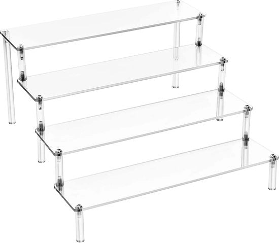 Display standa per acrilico con 4 livelli, organizzatore per profumi, display standa per acrilico con 4 livelli, organizzatore per l'abbigliamento di nail art, cosmetici, gioielli e buffet per cupcake.