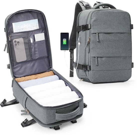 Borsa da viaggio grande per donne, borsa da mano, borsa da campeggio, borsa da sport all'aperto, borsa per la scuola, borsa per laptop da 14 pollici con tasca per scarpe e tasca per laptop.
