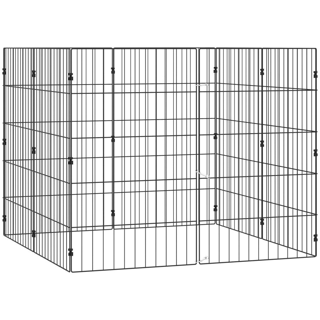 Recinzione per Cani Pieghevole in Metallo ¨C zephmum ¨C 50x80 cm Nero