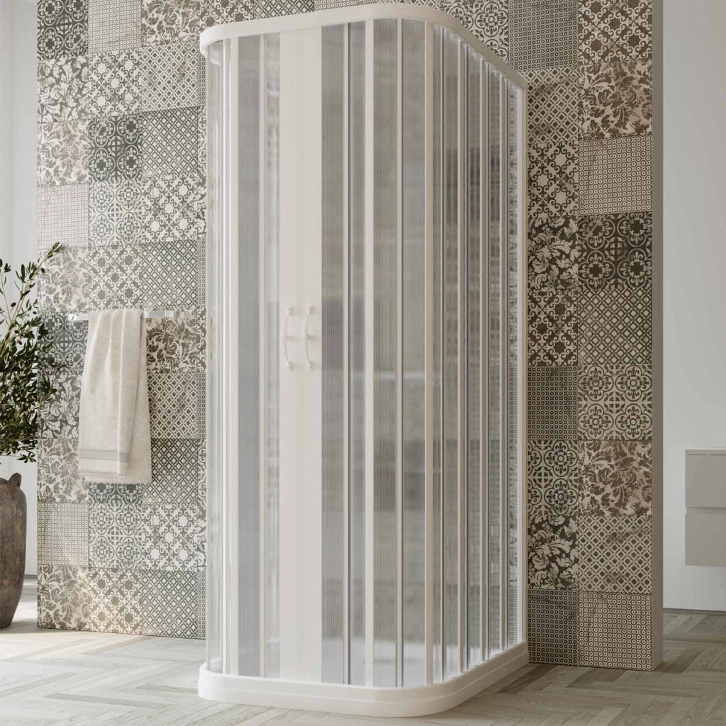 Box doccia a 3 lati in PVC a soffietto 80x100x80 cm H 185 mod. Narciso con apertura centrale