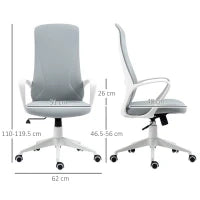 Sedia da Ufficio Ergonomica con Altezza Regolabile e Funzione di Inclinazione, 62x56x110-119.5 cm