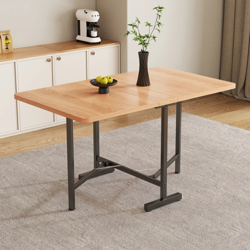 Tavolo da pranzo allungabile e pieghevole con supporto in lega, portata 60 kg, in MDF, quercia bianca americana
