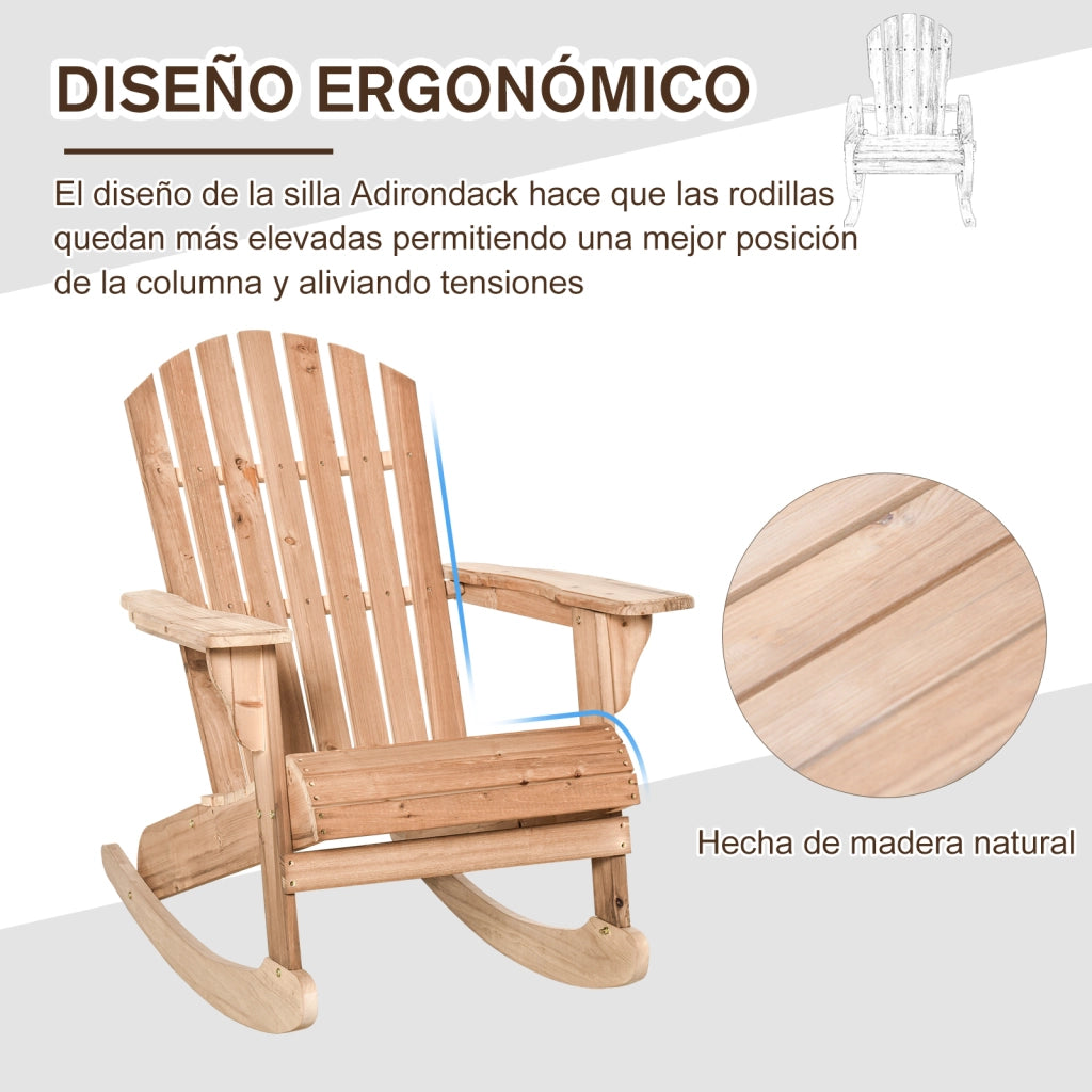 Sedia Adirondack per Giardino e Terrazza ¨C Zephmum ¨C Legno Naturale Teca 77x94x97 cm 130kg