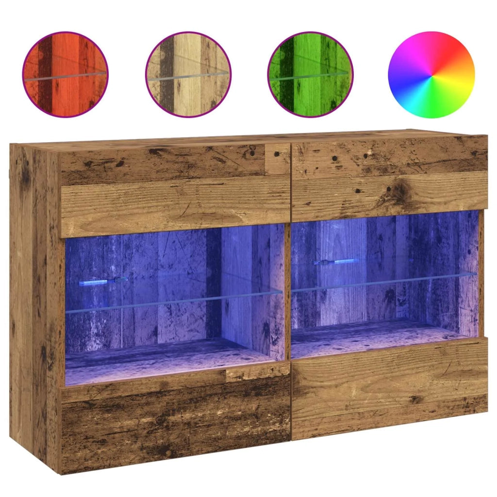 Mobile TV da parete con LED Legno vecchio 98,5 x 30 x 60,5 cm 8000985