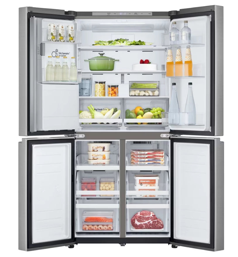 LG GML860PYFE Frigorifero Multidoor Slim, Classe E, 506L, Wi-Fi, Linear Cooling, Smart Diagnosis, Total No Frost,Argento