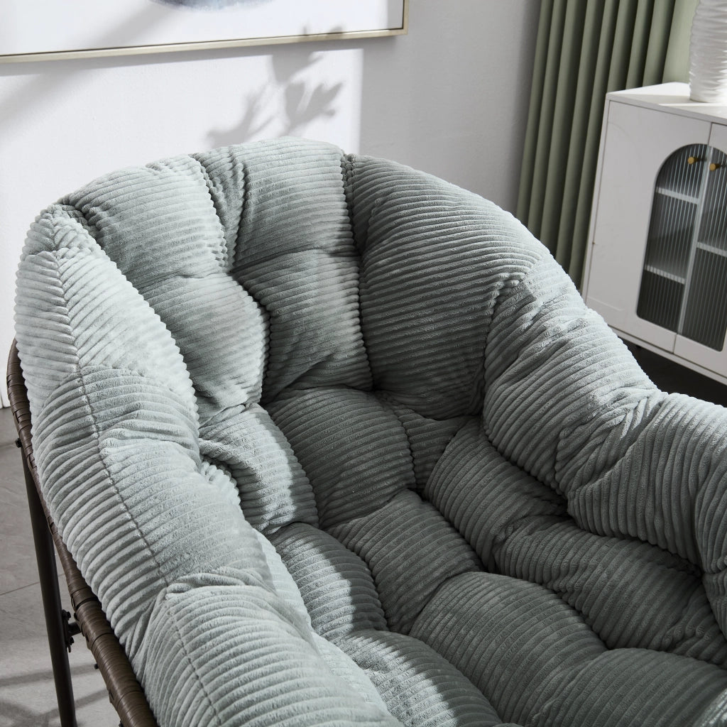 SEDIA A DONDOLO OUTDOOR 78x106x90 cm Verde in rattan sintetico e acciaio con cuscino