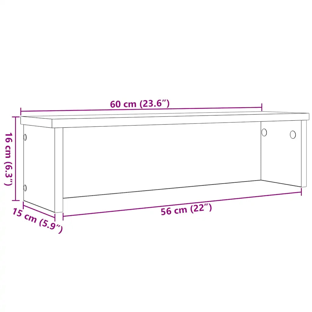 Scaffale da Cucina Impilabile Grigio Cemento 60x15x16 cm CFW4580324